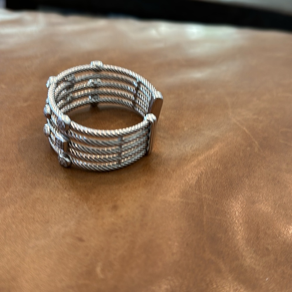David Yurman Confetti Cuff Bracelet In Sterling Silver With Diamonds - Picture 3 of 4